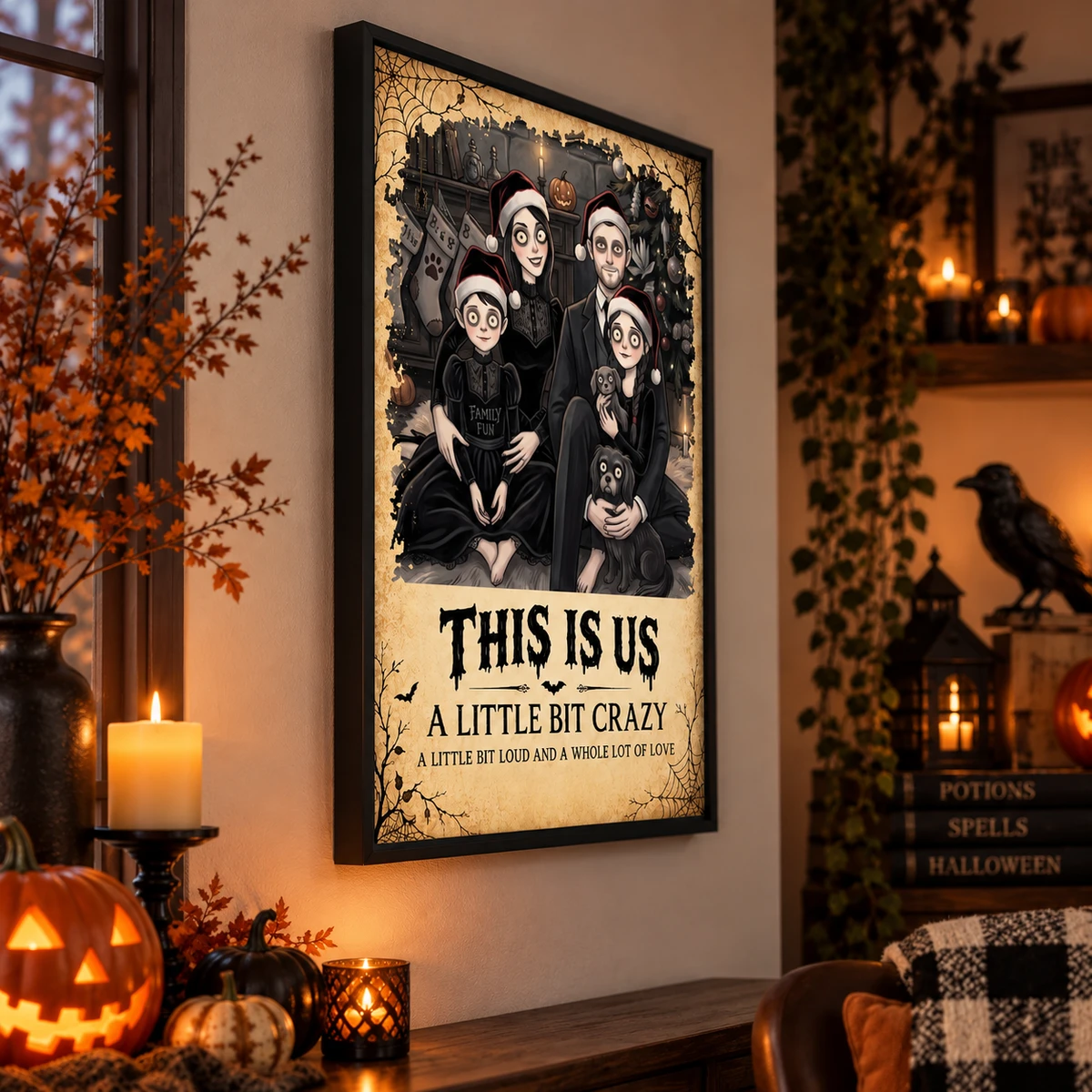 Personalized Halloween Poster Custom Family Photo – This Is Us Crazy Family Halloween Wall Decor Gift