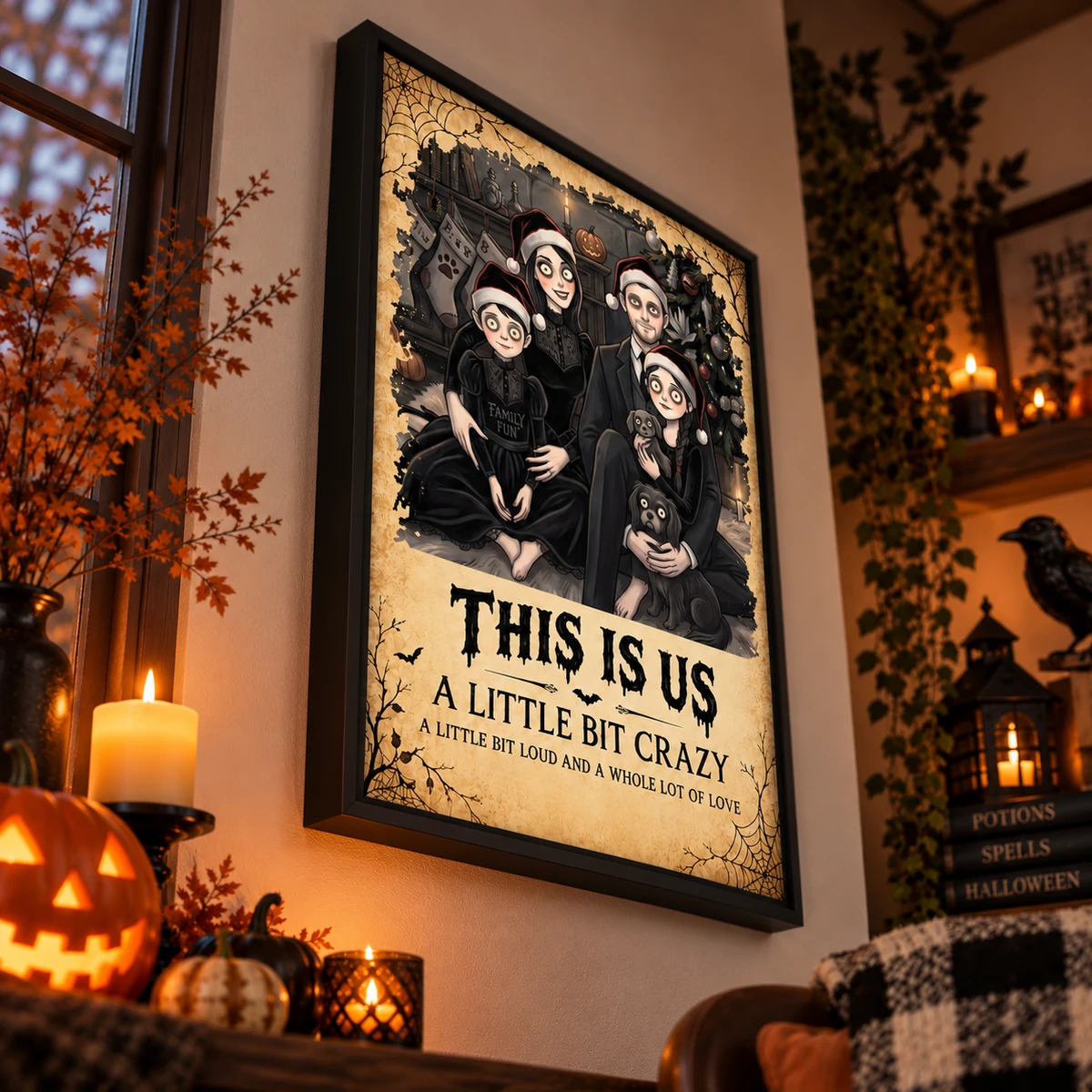 Personalized Halloween Poster Custom Family Photo – This Is Us Crazy Family Halloween Wall Decor Gift