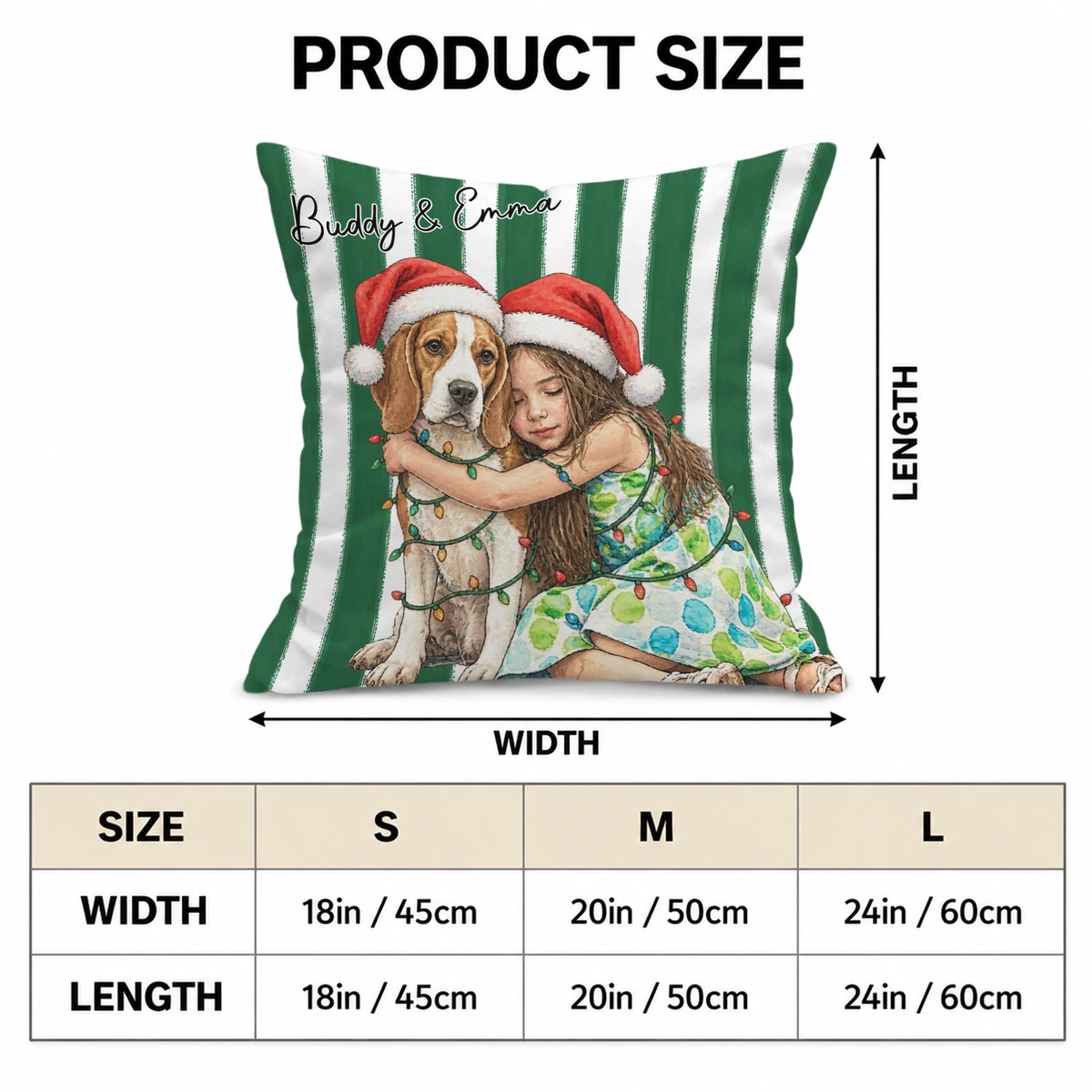 Personalized Christmas Pillow Custom Pet Photo & Name, Santa Hat Dog Cat Holiday Cushion, Family Photo Christmas Decor, Pet Lover Gift