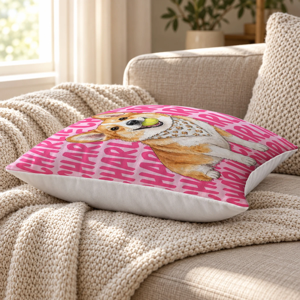 Personalized Pet Photo Pillow – Custom Dog and Cat Portrait Pillow Cover, Personalized Pet Name Throw Pillow, Cute Pet Lover Home Decor, Birthday Gift for Dog Mom and Cat Mom