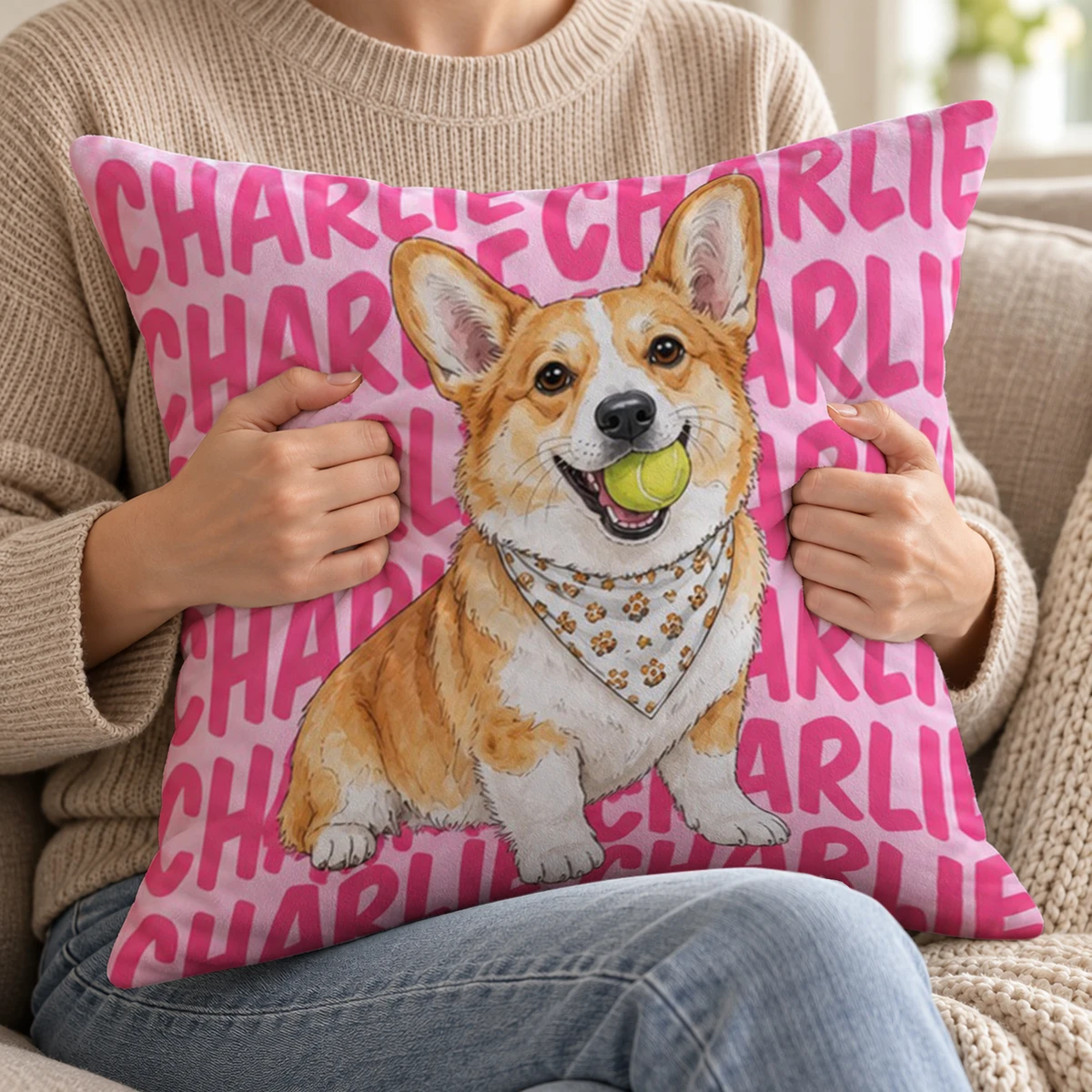 Personalized Pet Photo Pillow – Custom Dog and Cat Portrait Pillow Cover, Personalized Pet Name Throw Pillow, Cute Pet Lover Home Decor, Birthday Gift for Dog Mom and Cat Mom