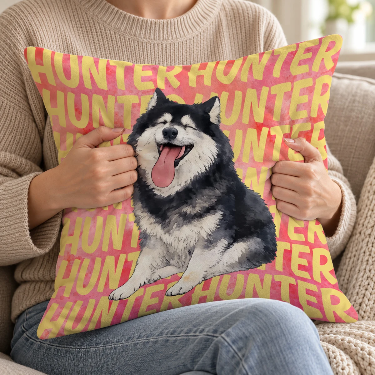 Personalized Pet Photo Pillow – Custom Dog and Cat Portrait Pillow Cover, Personalized Pet Name Throw Pillow, Cute Pet Lover Home Decor, Birthday Gift for Dog Mom and Cat Mom