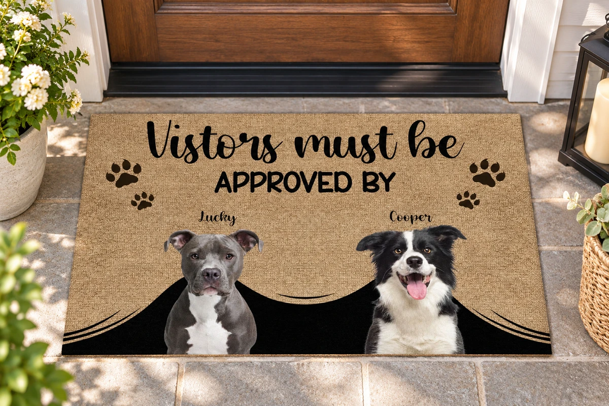 Approved By Dog Retro Photo - Personalized Doormat
