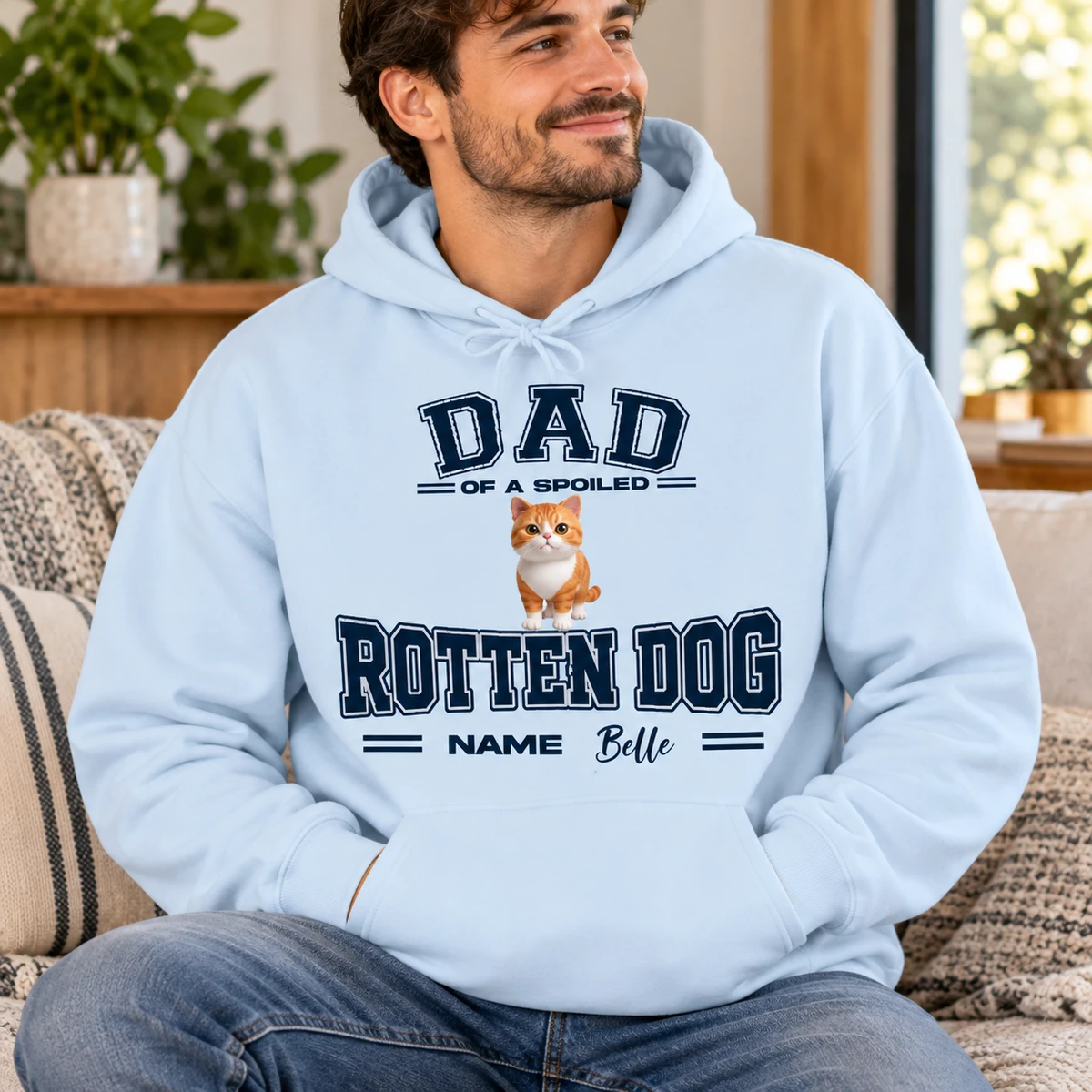Lovely Spoiled Rotten Dog Chibi Cartoon Ver Christmas Photo - Personalized Unisex T-Shirt