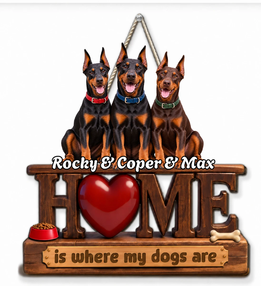 Dogs Make It Home Photo - Personalized Wood Sign
