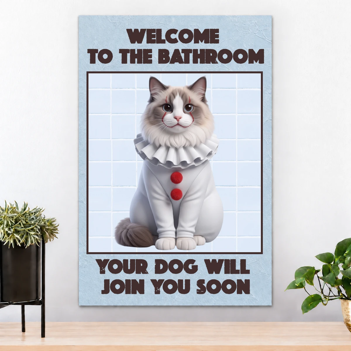 Custom Photo Funny Bathroom Pet A Dog Will Be With You Shortly - Personalized Poster