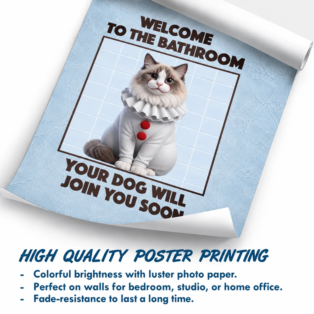 Custom Photo Funny Bathroom Pet A Dog Will Be With You Shortly - Personalized Poster