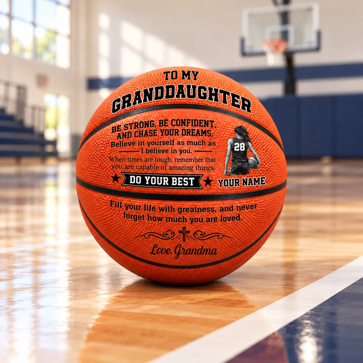 Personalized Basketball Custom Name – To My Grandson Inspirational Basketball Gift, Sports Keepsake for Grandson
