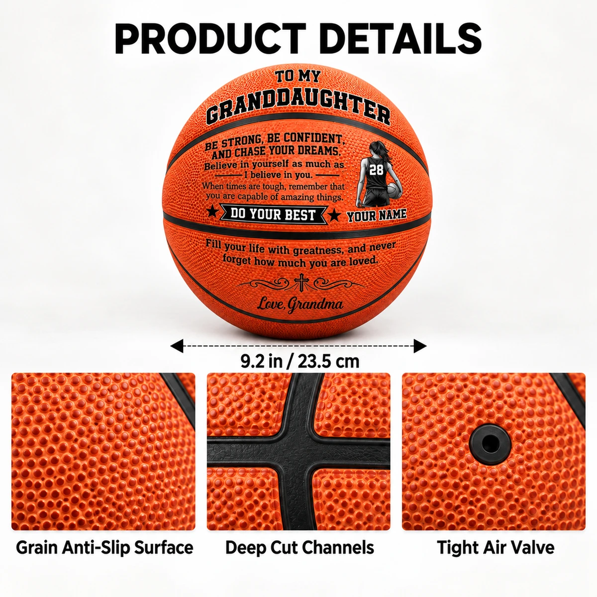 Personalized Basketball Custom Name – To My Grandson Inspirational Basketball Gift, Sports Keepsake for Grandson
