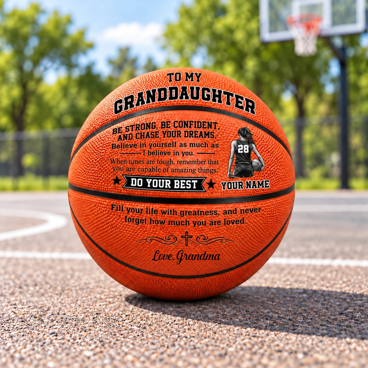 Personalized Basketball Custom Name – To My Grandson Inspirational Basketball Gift, Sports Keepsake for Grandson