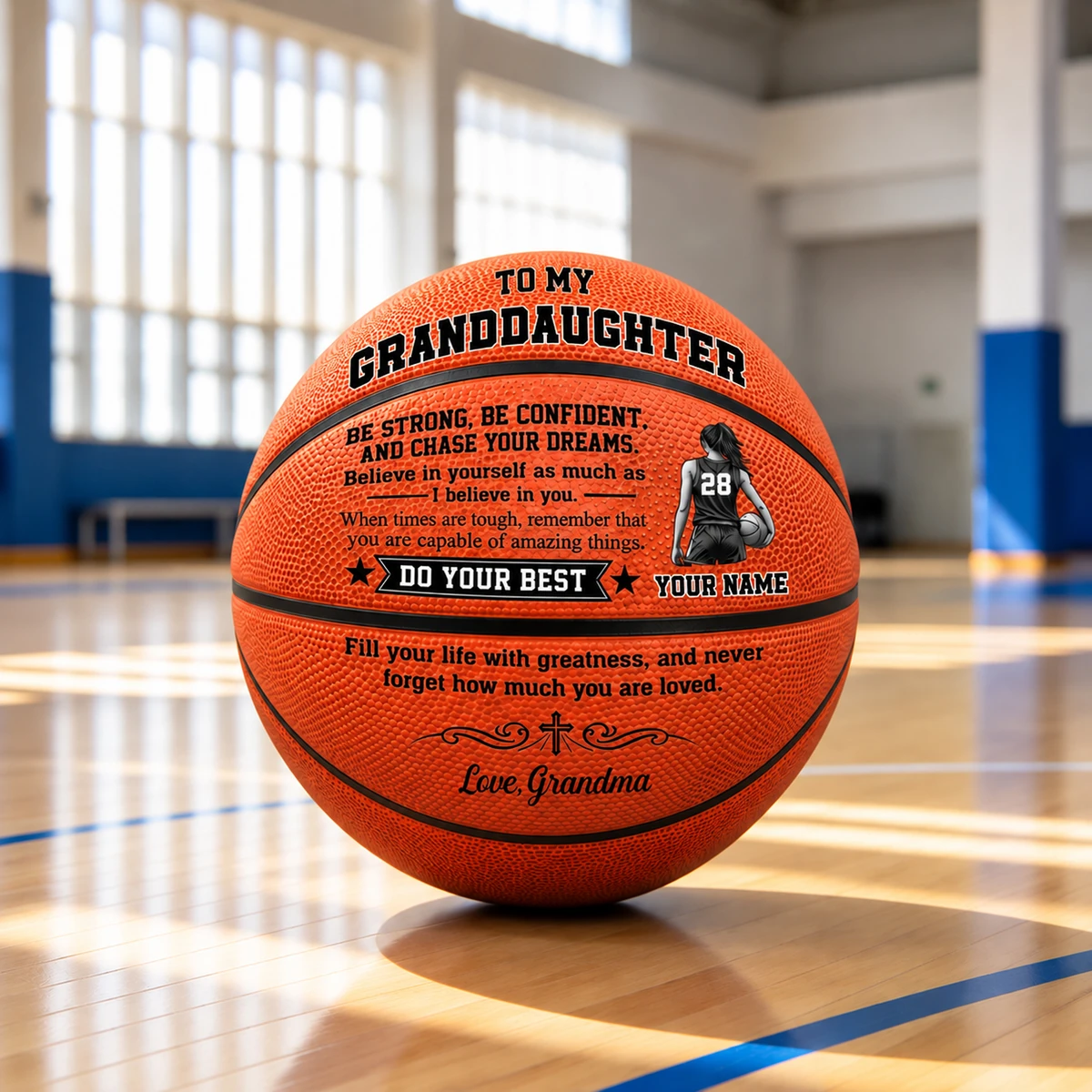 Personalized Basketball Custom Name – To My Grandson Inspirational Basketball Gift, Sports Keepsake for Grandson