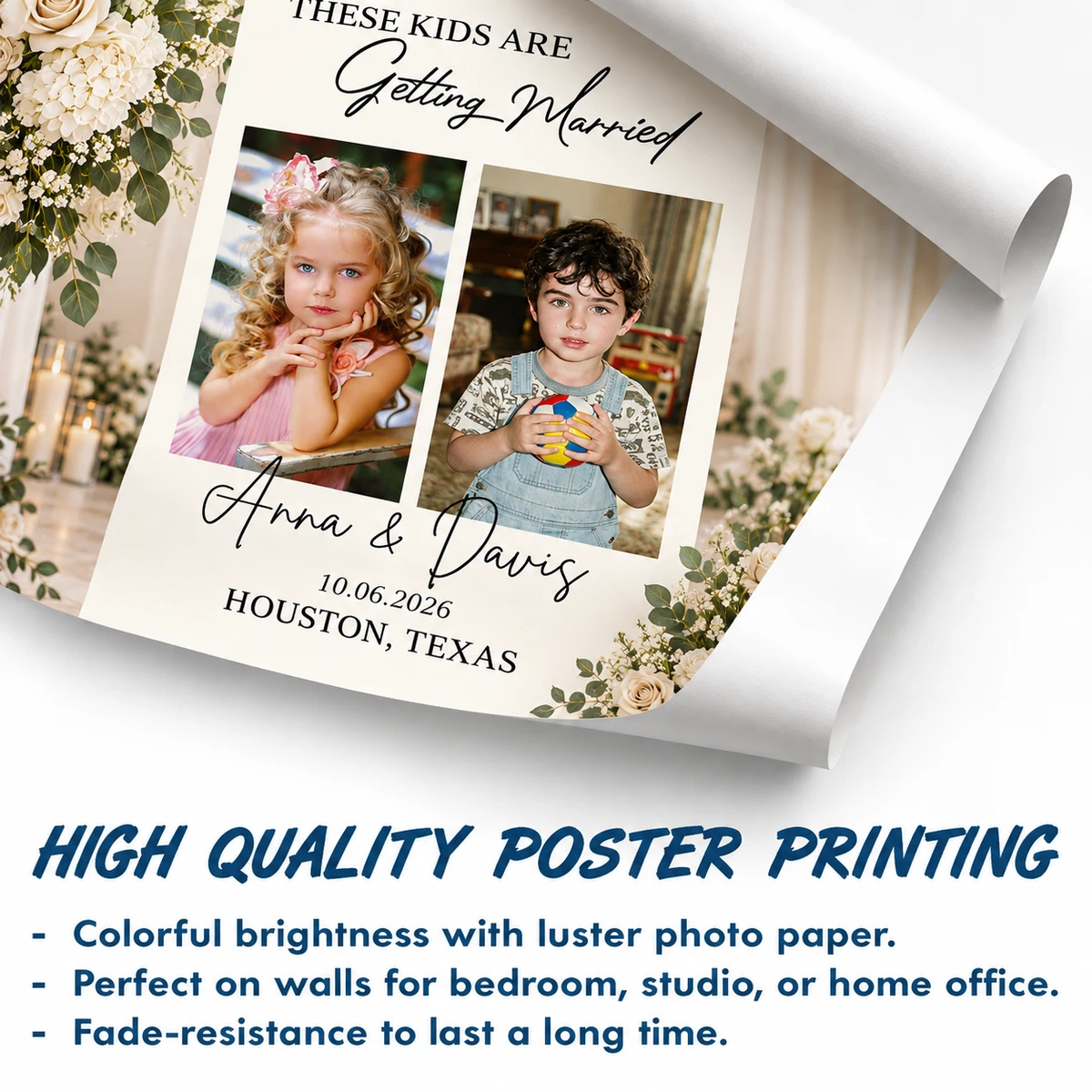 Custom Photo These Kids Are Getting Married - Personalized Poster