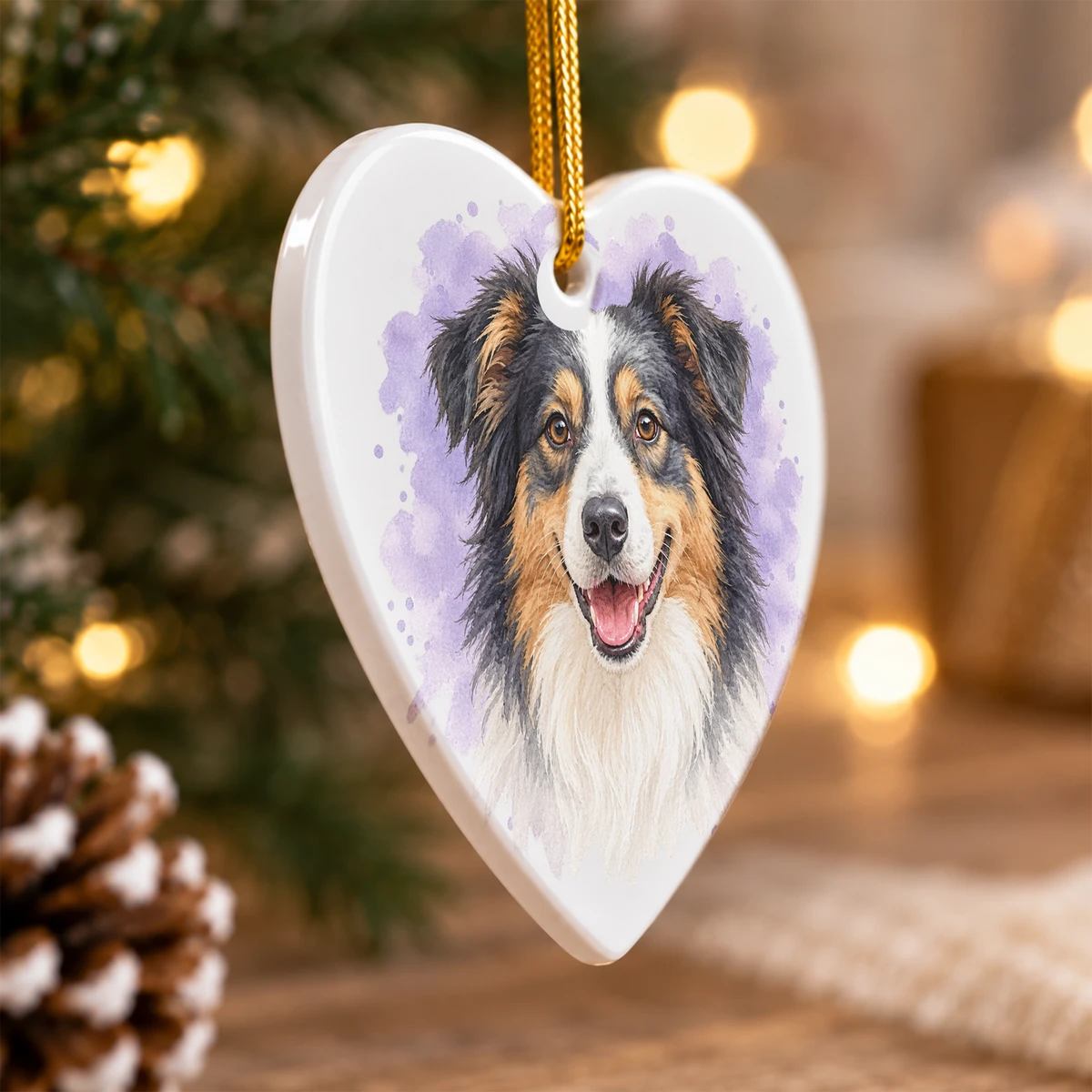 Custom Pet Memorial Christmas Ornament, Personalized Dog Photo Name Heart Ornament, Paw Print Memorial Keepsake, Sympathy Gift for Dog Lover