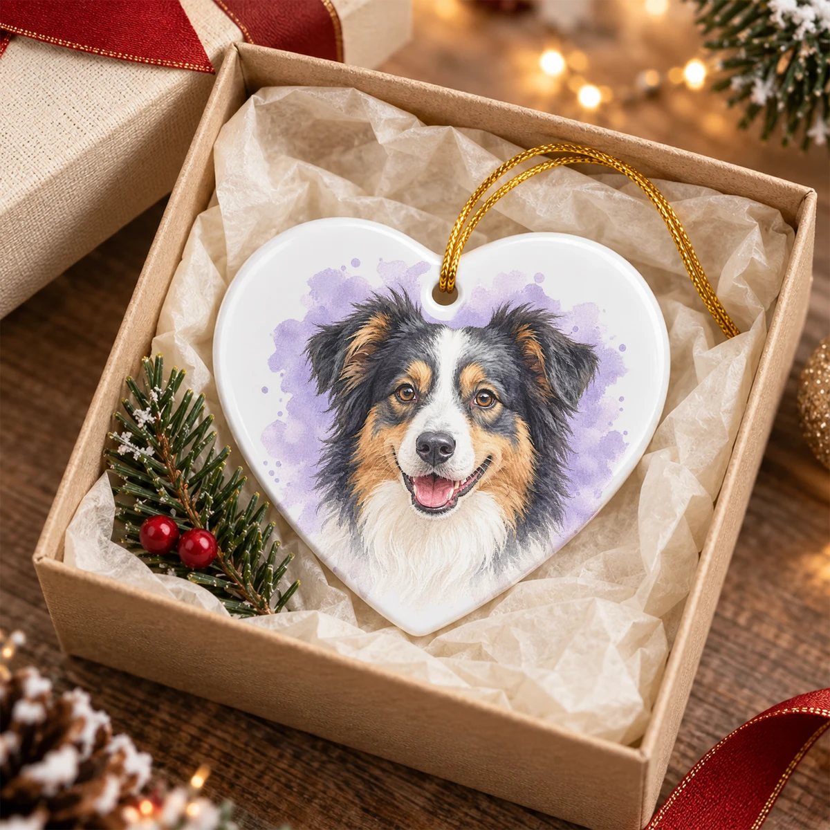 Custom Pet Memorial Christmas Ornament, Personalized Dog Photo Name Heart Ornament, Paw Print Memorial Keepsake, Sympathy Gift for Dog Lover