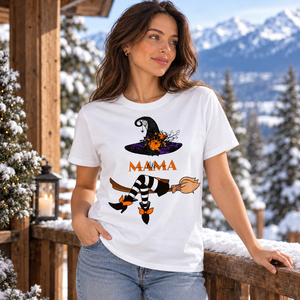 Custom Name Halloween T Shirt Personalized Witch Hat Broom Funny Mom Halloween Shirt