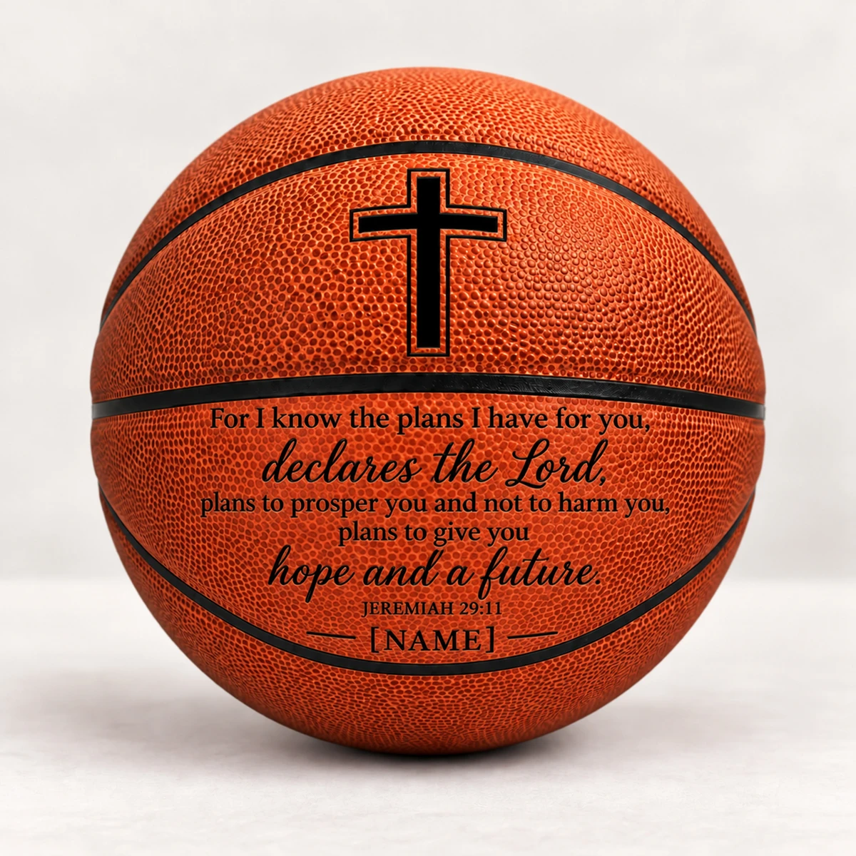Personalized Christian Basketball – Custom Name Bible Verse Basketball, Jeremiah 29:11 & Philippians 4:13 Scripture Design, Inspirational Religious Basketball Gift for Boys and Girls
