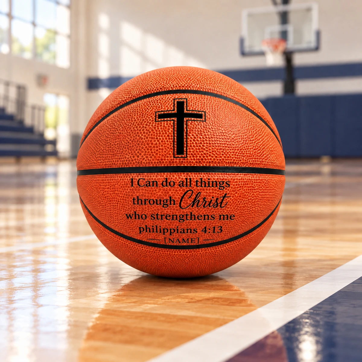 Personalized Christian Basketball – Custom Name Bible Verse Basketball, Jeremiah 29:11 & Philippians 4:13 Scripture Design, Inspirational Religious Basketball Gift for Boys and Girls