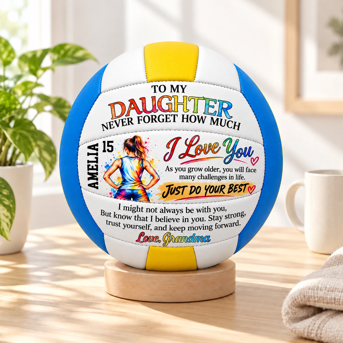 Personalized Volleyball Custom Name – To My Grandson Inspirational Volleyball Gift, Sports Keepsake for Grandson