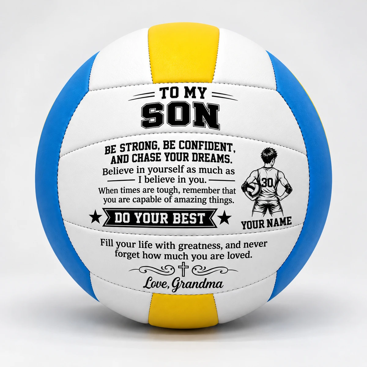 Personalized Volleyball Custom Name & Number, To My Granddaughter Inspirational Volleyball, Grandma Gift for Volleyball Player, Sports Keepsake