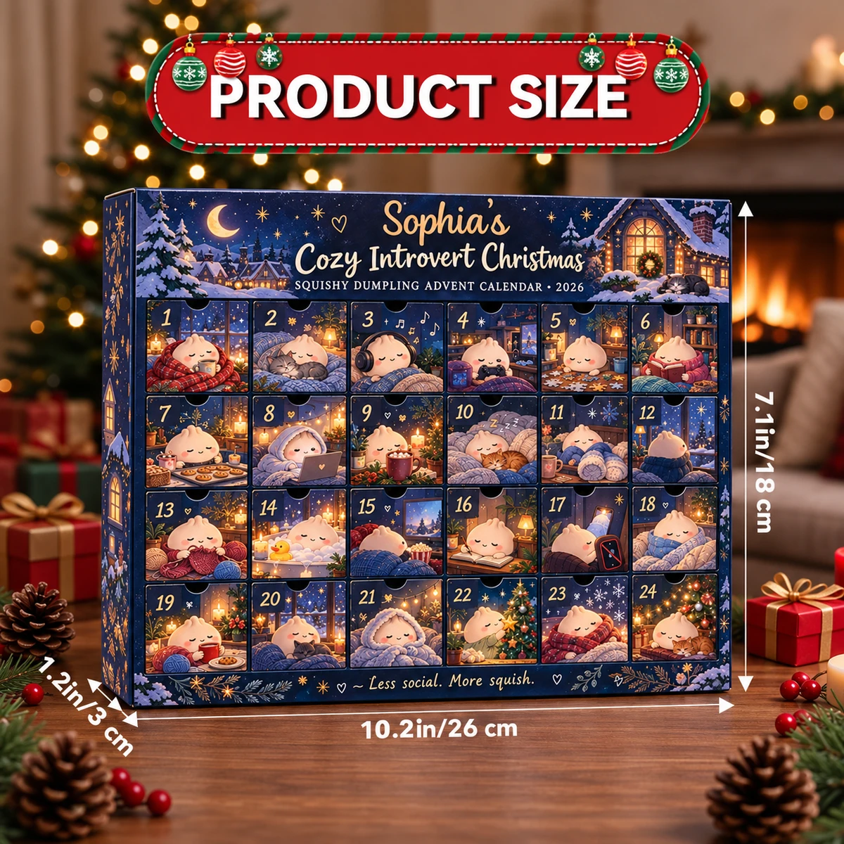 What If Christmas Plans Were Just Staying Home? Personalized Dumpling Advent Calendar, Custom Name Squishy Countdown Gift