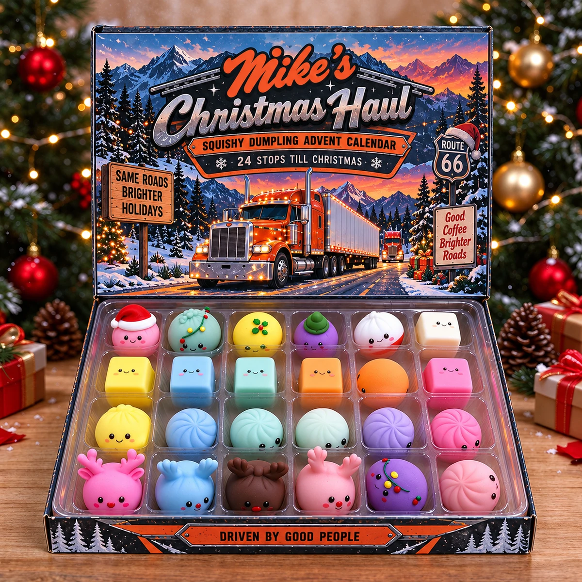 Custom Name Truck Driver Advent Calendar - 24 Mystery Squishy Dumplings