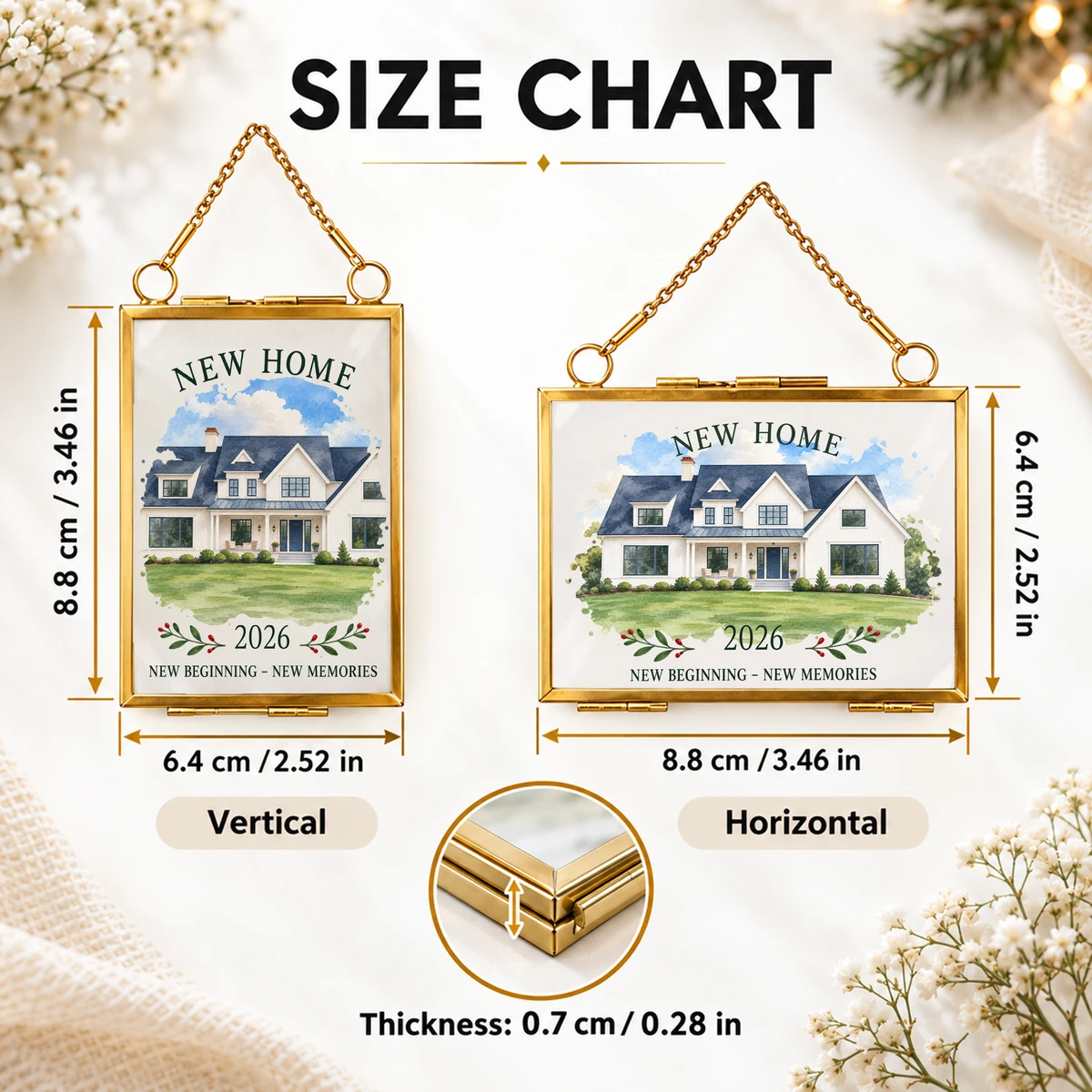New Home New House New Beginning Photo Inserted Housewarming Gift Personalized Ceramic Ornament