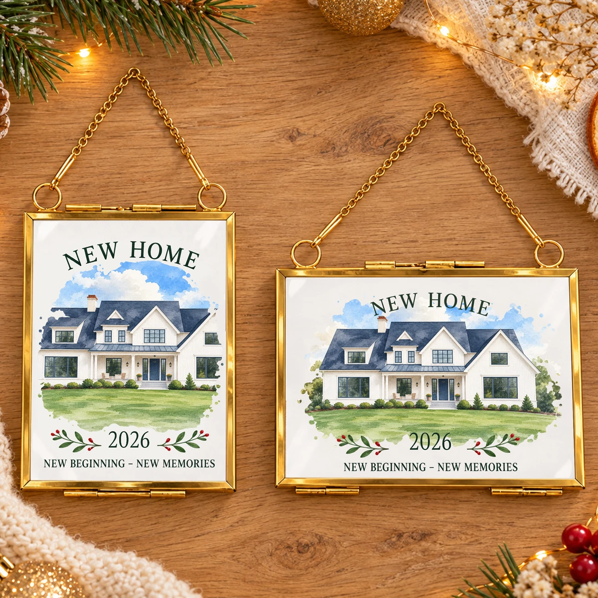 New Home New House New Beginning Photo Inserted Housewarming Gift Personalized Ceramic Ornament
