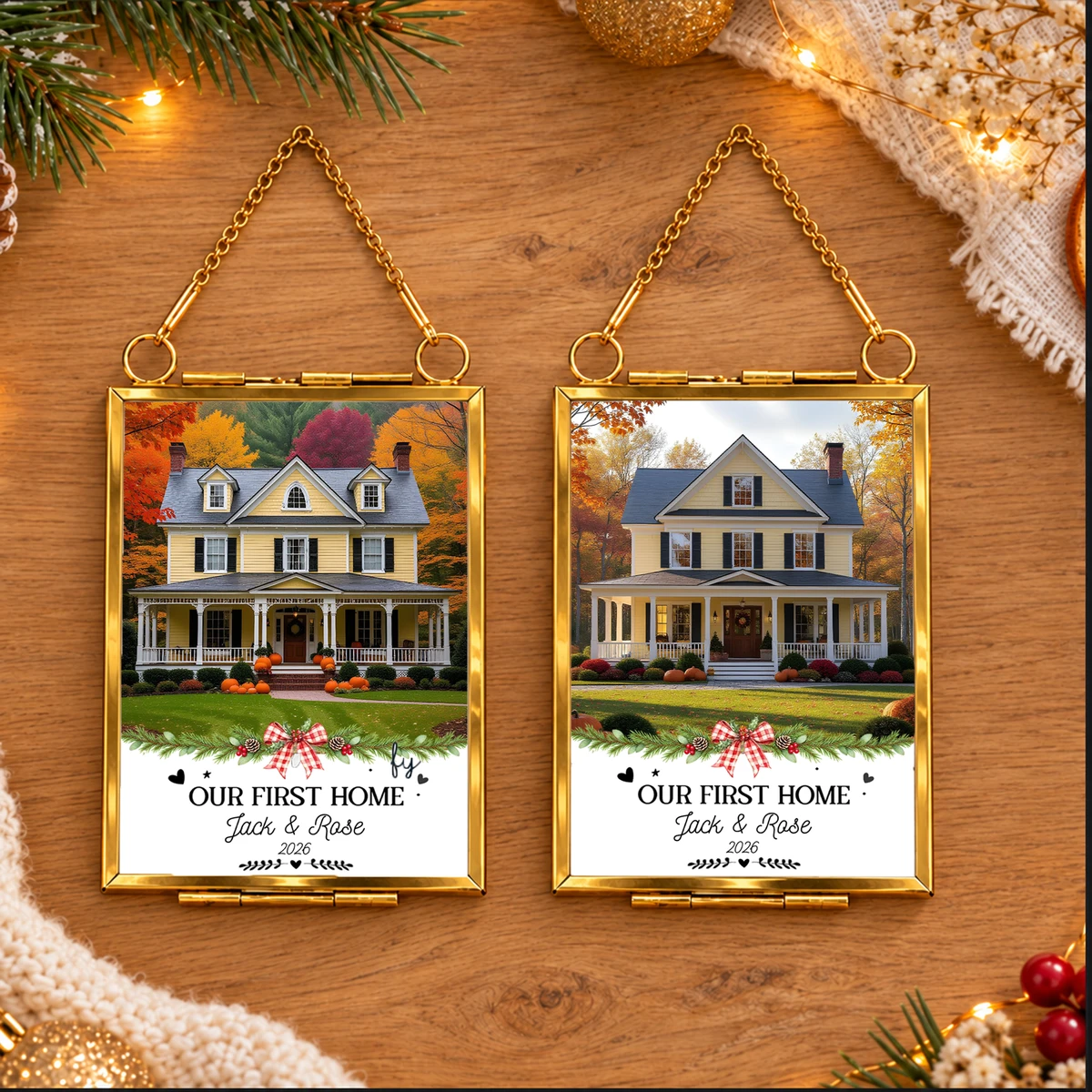 Personalized Our First Home Christmas Ornament – Custom House Photo, Names & Year, First Home Keepsake, New Homeowner Christmas Gift