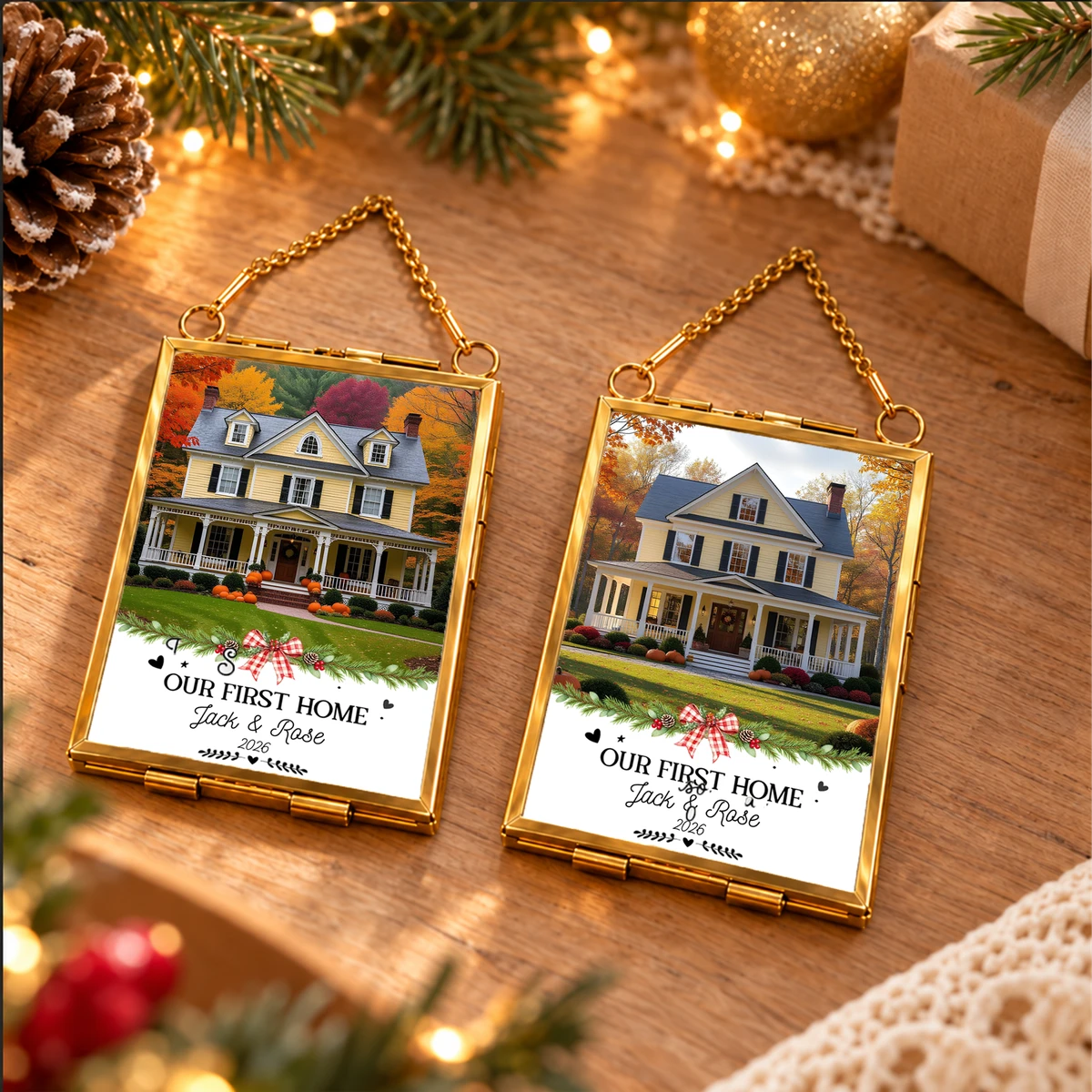 Personalized Our First Home Christmas Ornament – Custom House Photo, Names & Year, First Home Keepsake, New Homeowner Christmas Gift