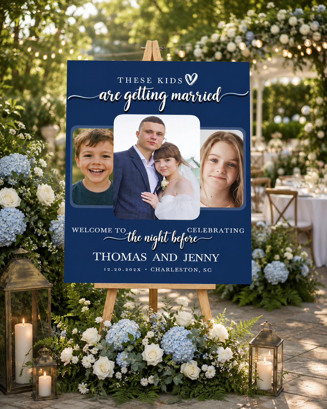 Childhood Photo Welcome Sign - Night Before Template