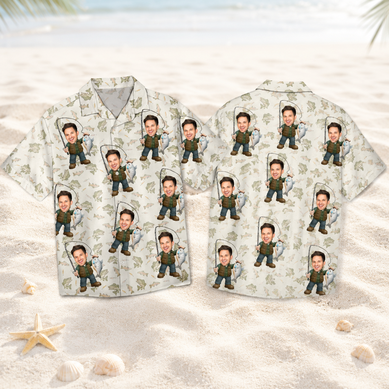 Custom Face Hawaiian Shirt Personalized Dad Photo Vacation Gift Shirt
