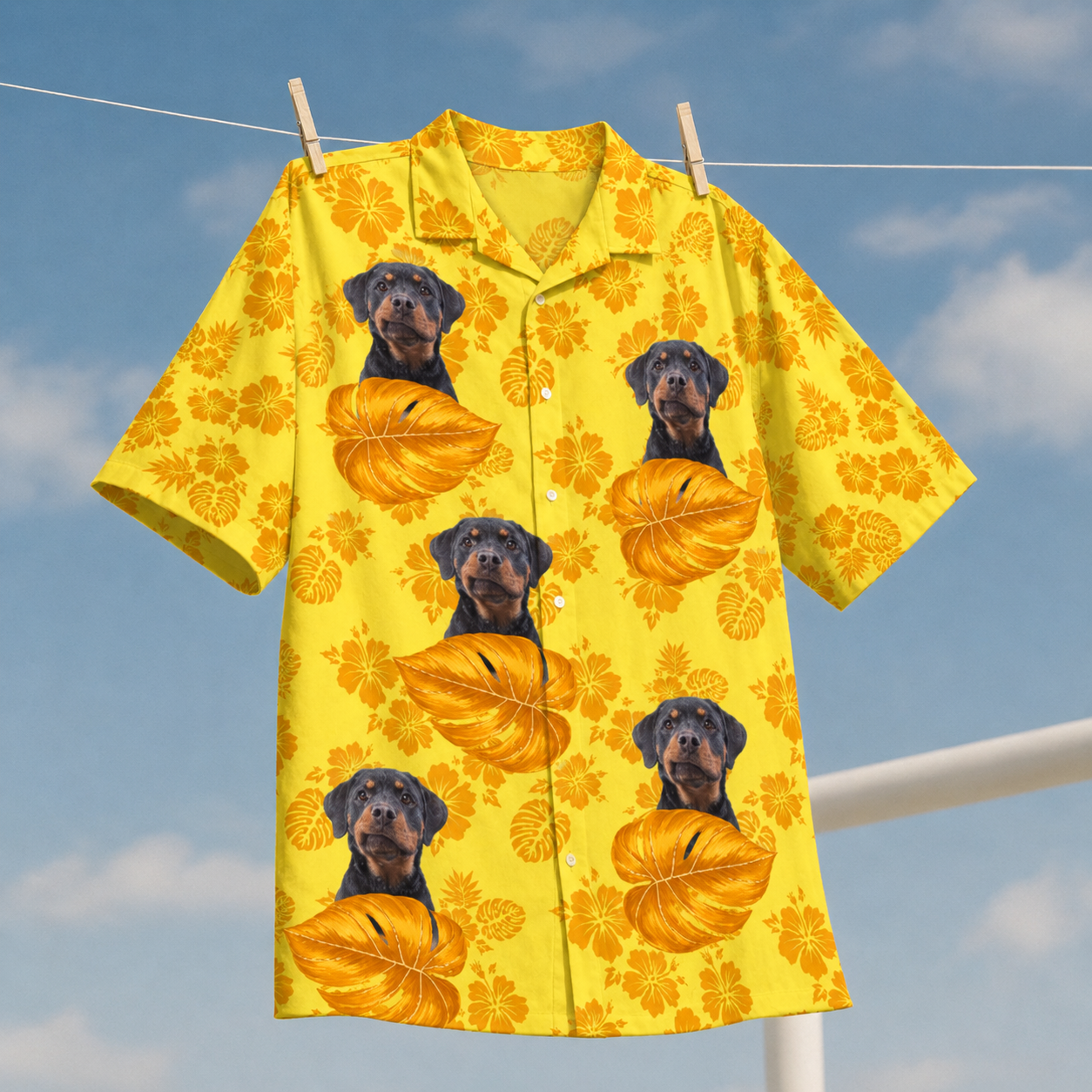 Personalized Tropical Hawaiian Shirt – Custom Funny Family Pet Faces, Perfect Gift for Men, Friends, Siblings, Dog & Cat Lovers