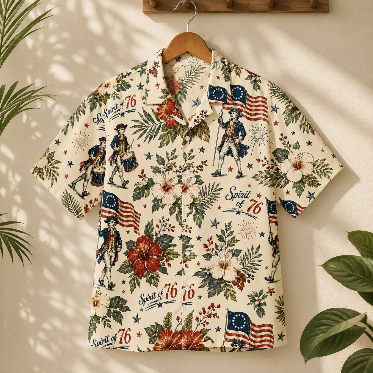 250 Years of America Hawaiian Shirt, Spirit of 76 Patriotic 4th of July 1776-2026 AOP Hawaii Shirt