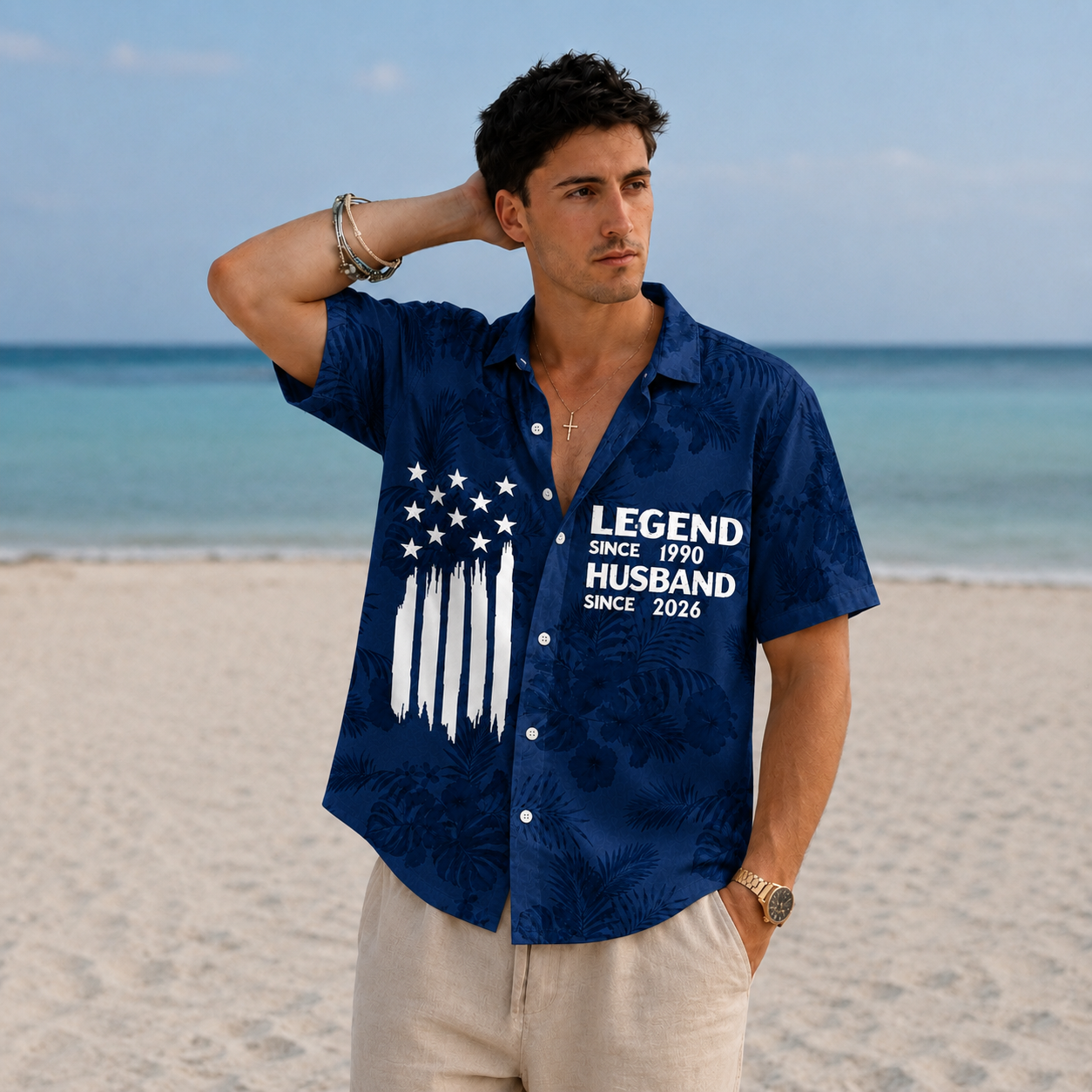 Personalized Hawaiian Shirt for Dad, Custom Important Years, Legend Husband Daddy Grandpa Shirt