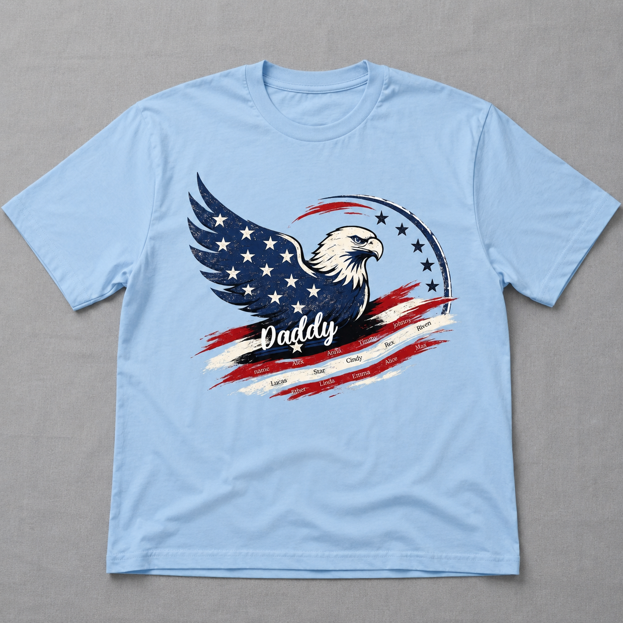 Custom Name Kids, American Flag, Father's Day Gift For Grandpa, Dad - Personalized Shirt
