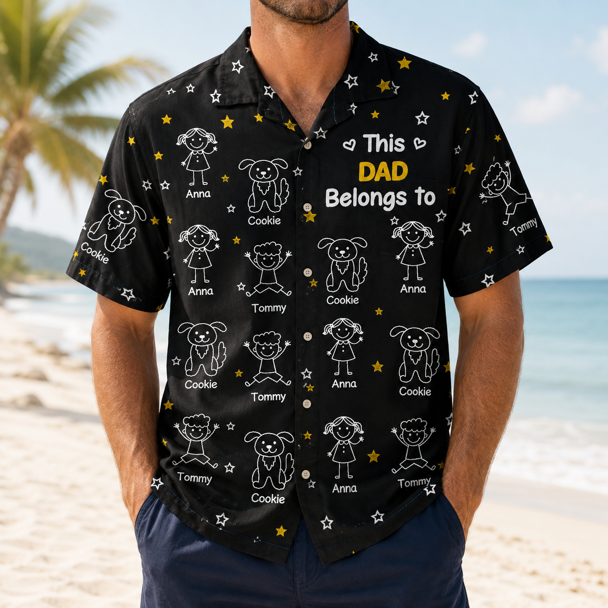This Dad Mom Belongs To Kids and Pet Personalized Hawaiian Shirt