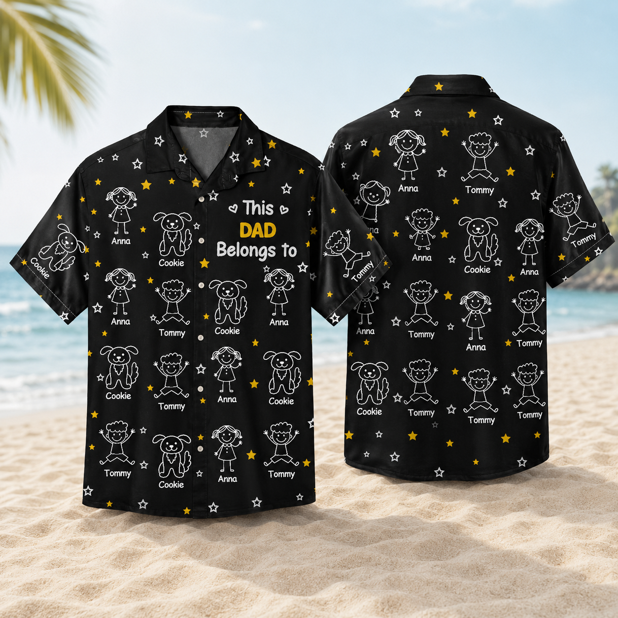 This Dad Mom Belongs To Kids and Pet Personalized Hawaiian Shirt
