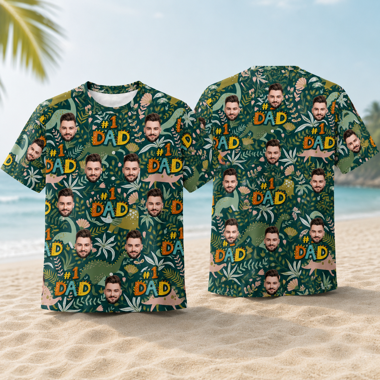 Custom Face Dad T Shirt Personalized Photo #1 Dad Vacation Shirt