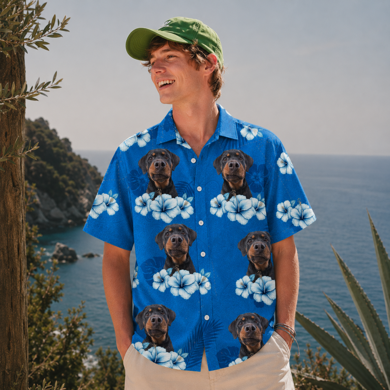 Custom Pet Hawaiian Shirt - Personalized Face Aloha Shirt for Dog & Cat Lovers - Ideal Vacation Style & Gift
