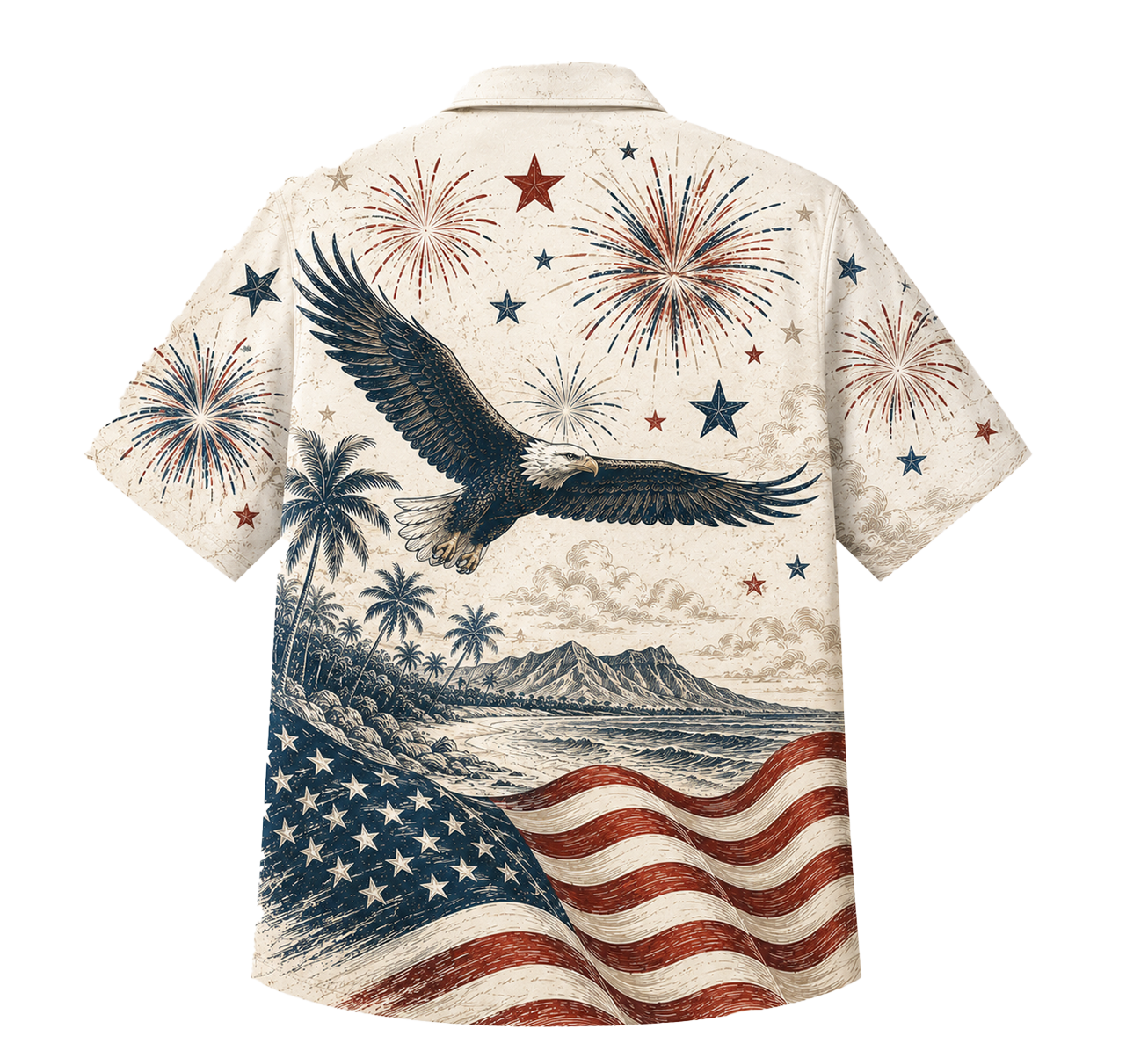 USA 250 Years of Freedom Hawaiian Shirt, Patriotic Eagle Flag 1776-2026 AOP Hawaii Shirt