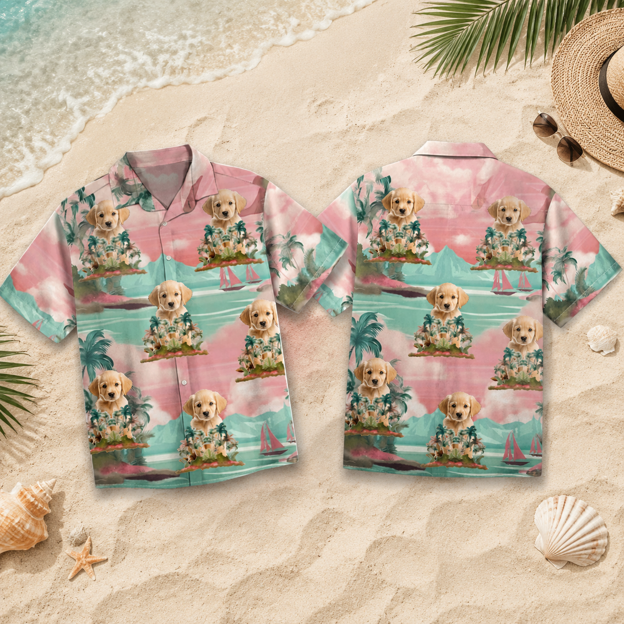 Custom Pet Hawaiian Shirt Personalized Dog Photo Tropical Vacation Shirt