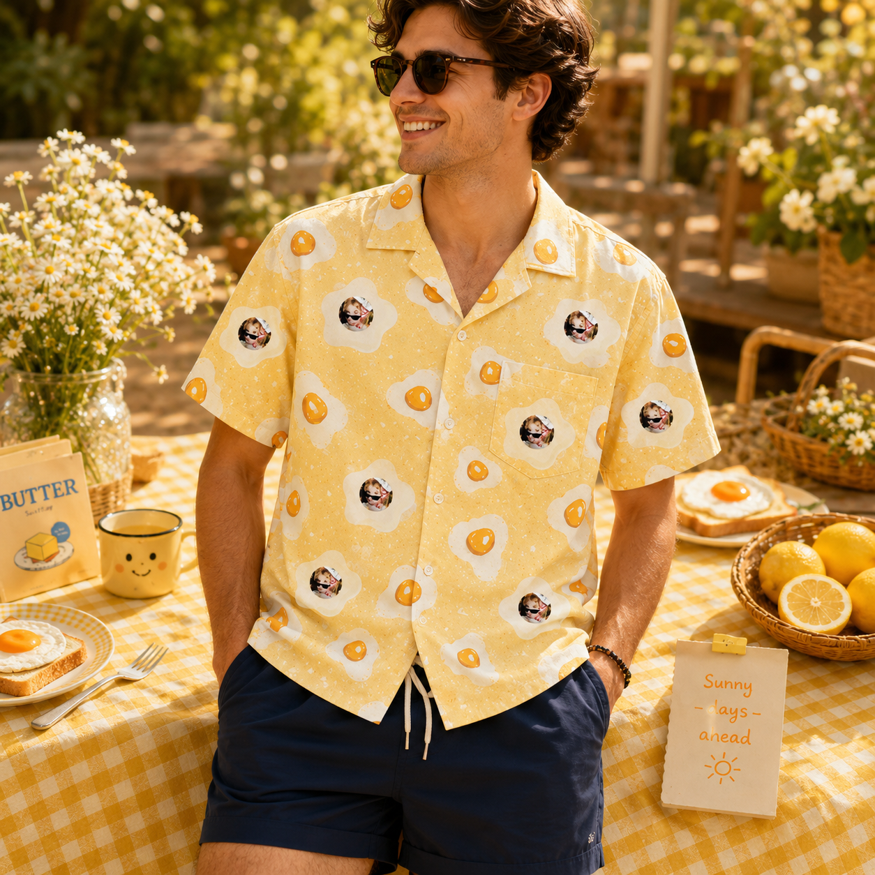 Personalized "Sunny Fried Egg" Aloha Shirt