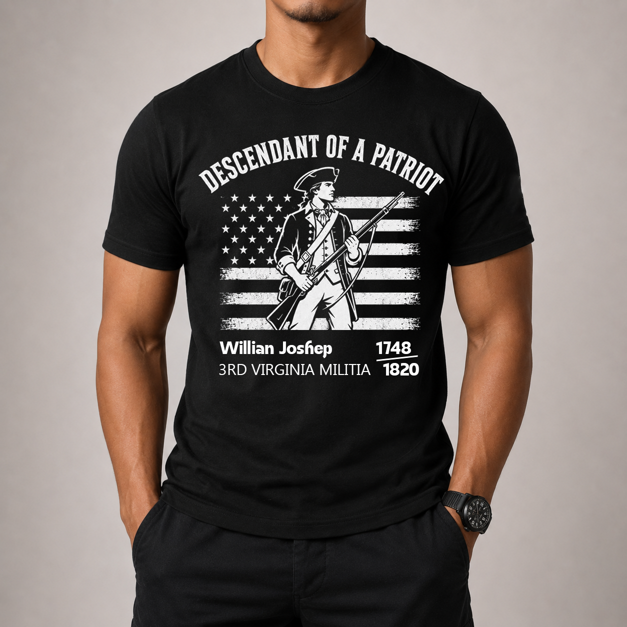 Descendant Of A Patriot Family History - Personalized Shirt