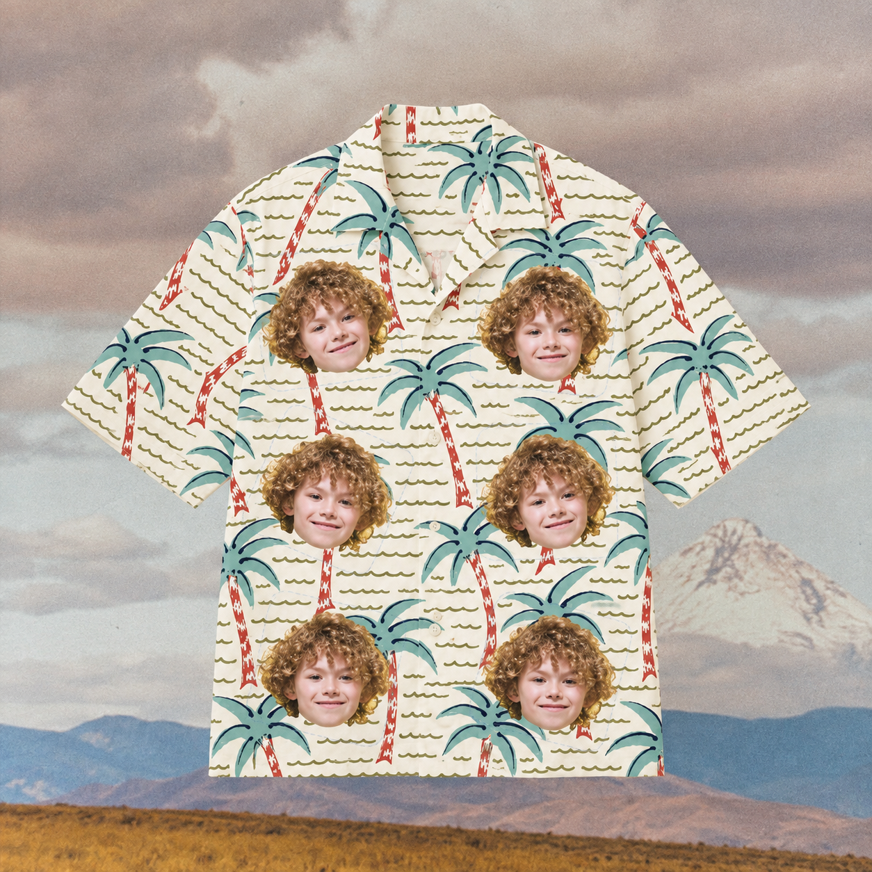 Custom Face Hawaiian Shirt, Personalized Family Vacation Aloha Shirt, Matching Friends Palm Tree Shirt, Group Travel Photo Shirt, Black White Beach Outfit