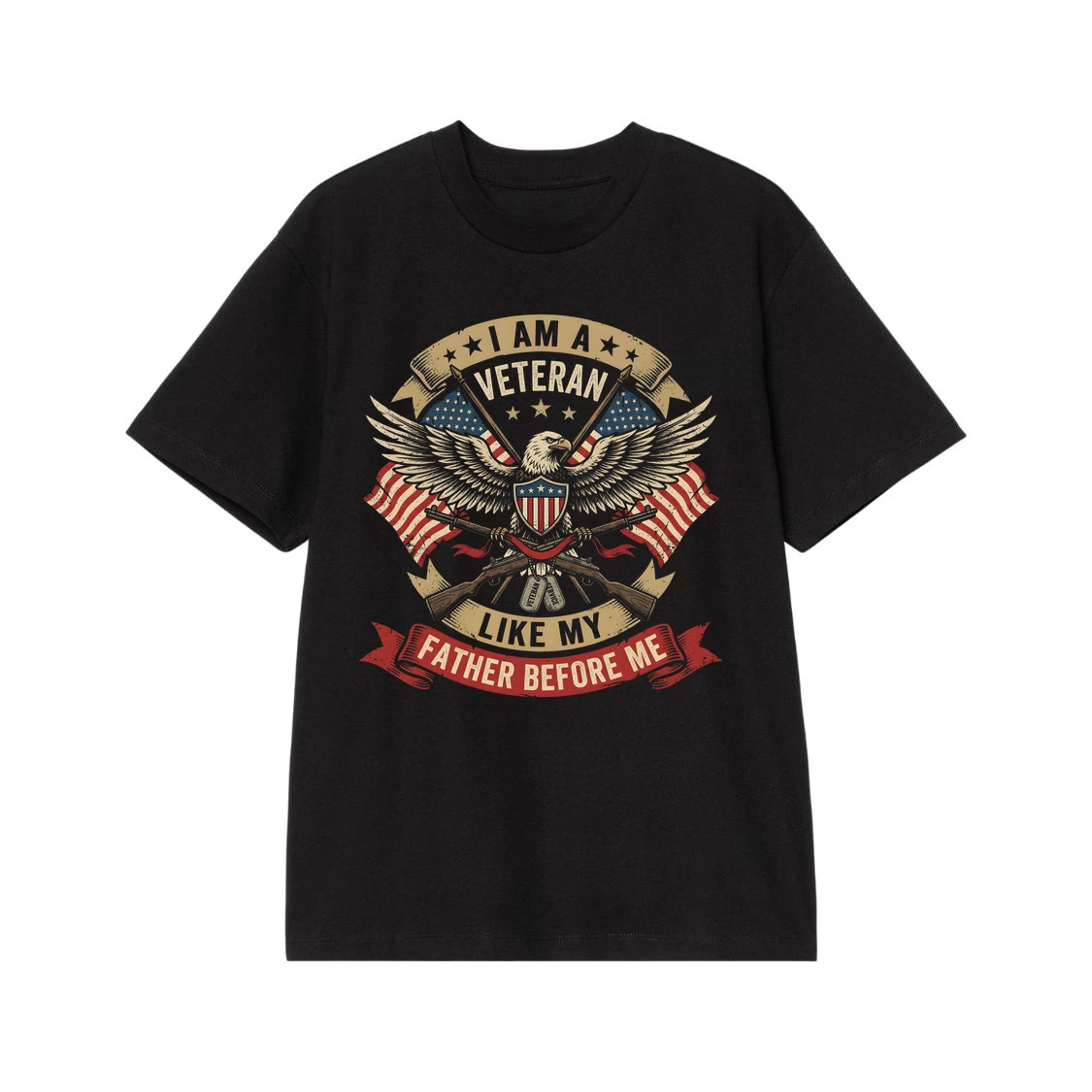Veteran Eagle Flag Graphic T-Shirt