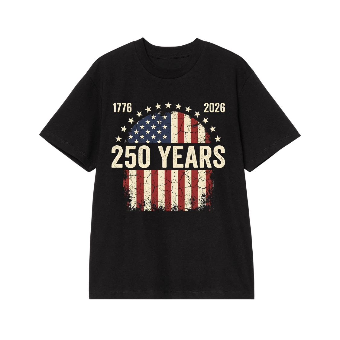 Patriotic American Flag 250 Years Graphic T-Shirt