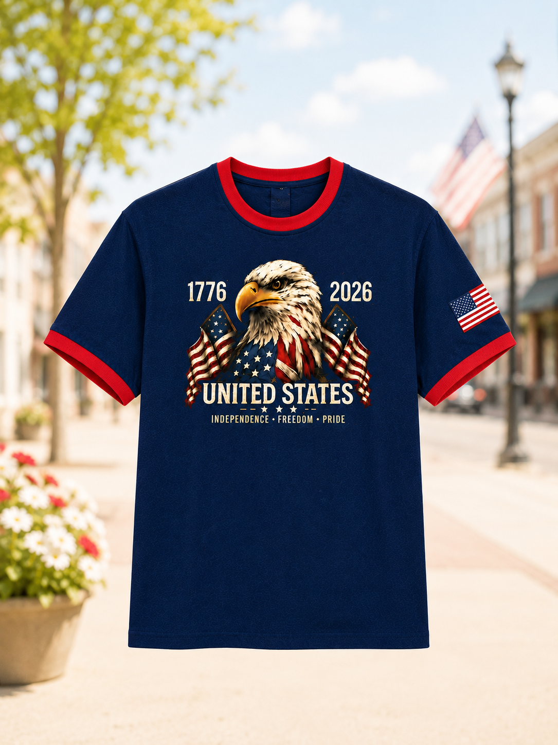 United States Eagle Patriotic Graphic T-Shirt