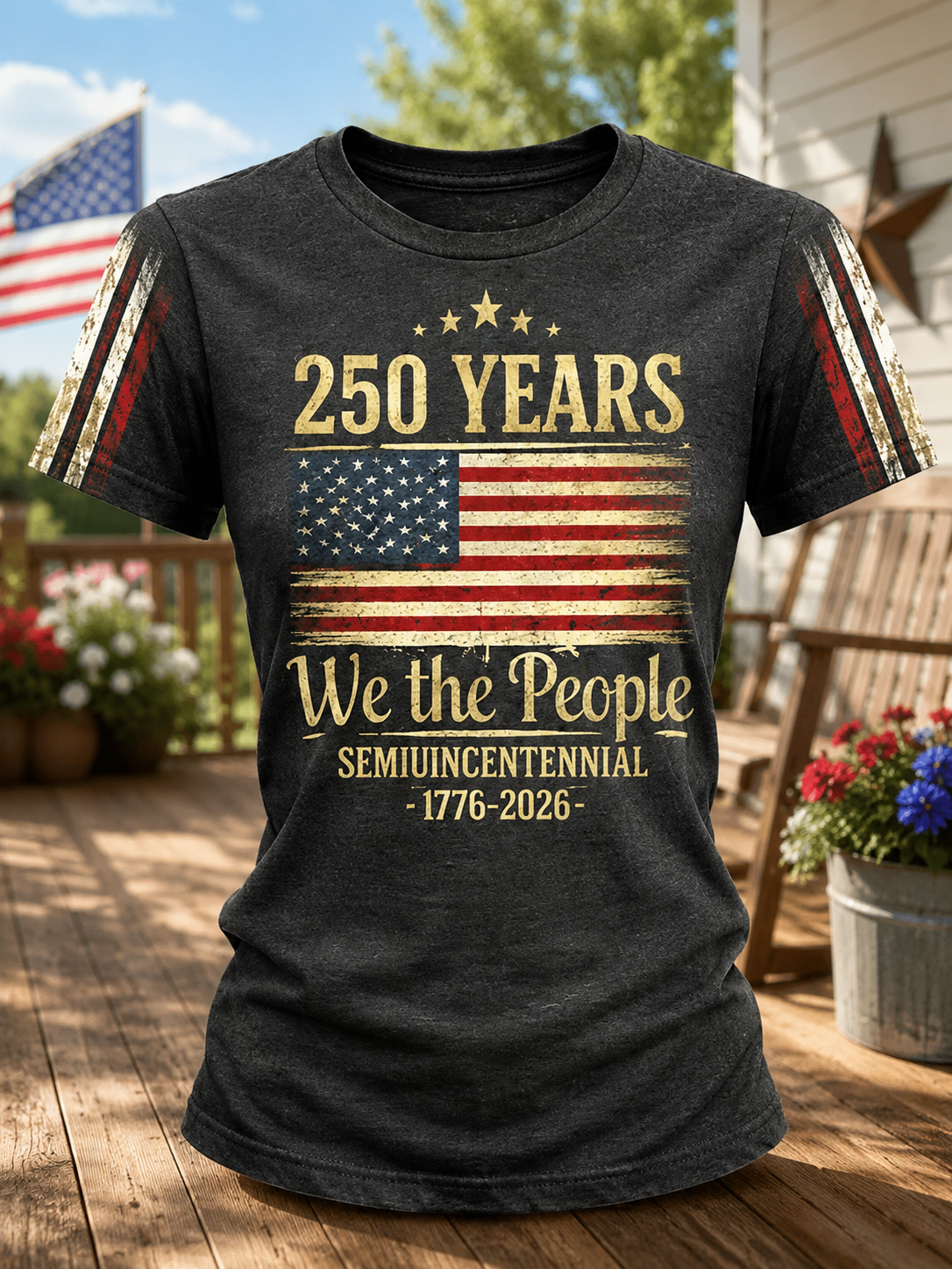 250 Years We The People Patriotic Graphic T-Shirt