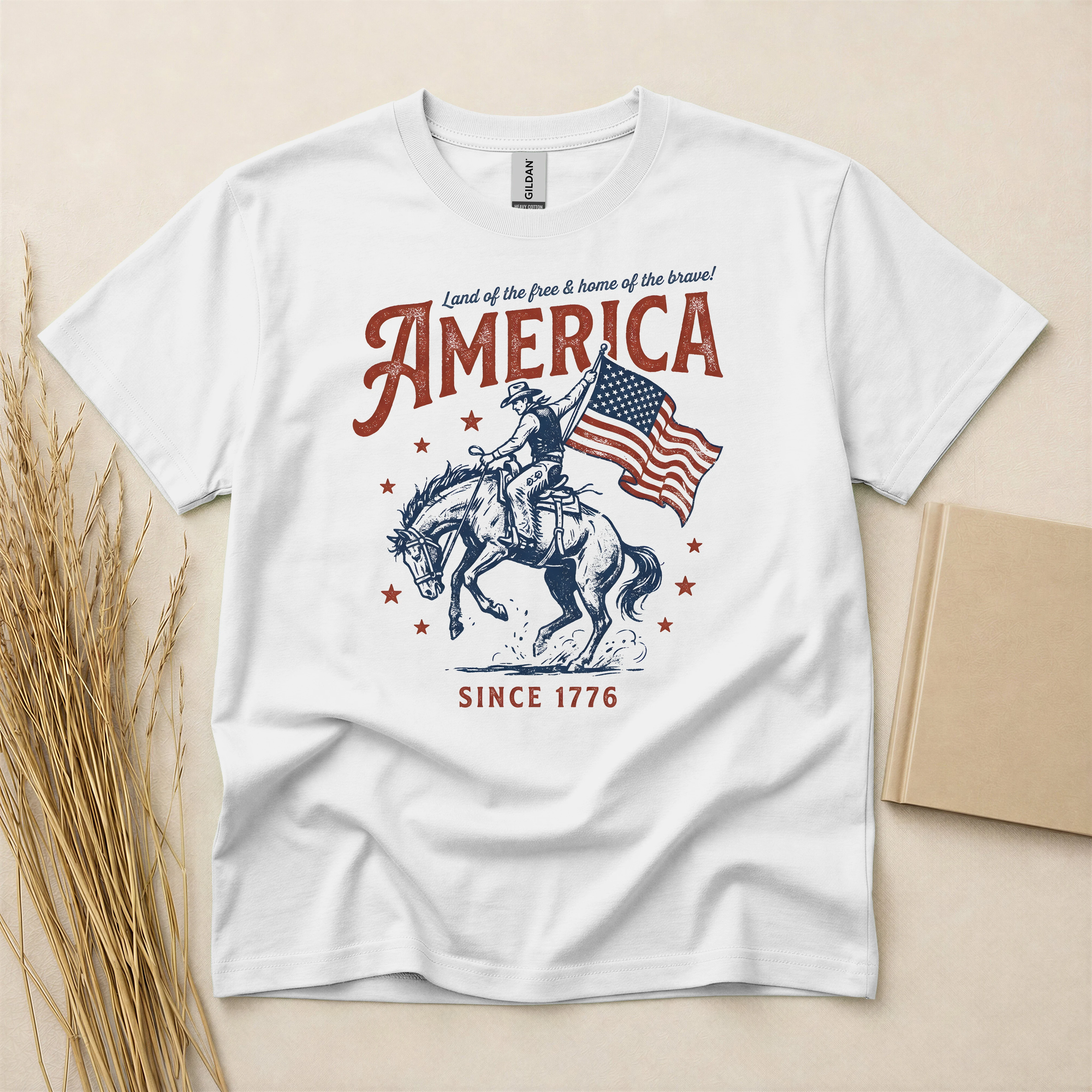 Patriotic Usa Rodeo Graphic T-Shirt