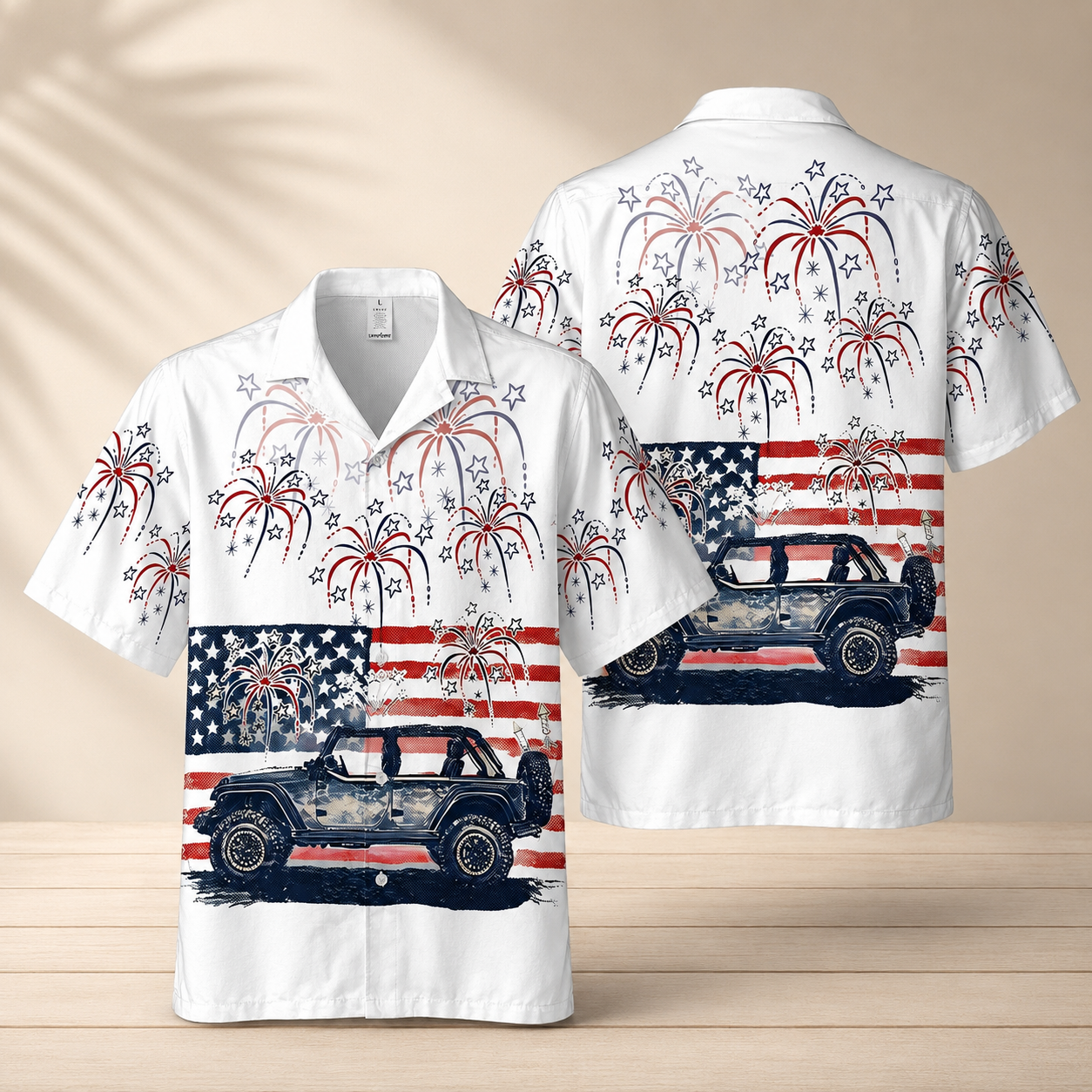 American Pride Jeep Hawaiian Shirt For Independence Day